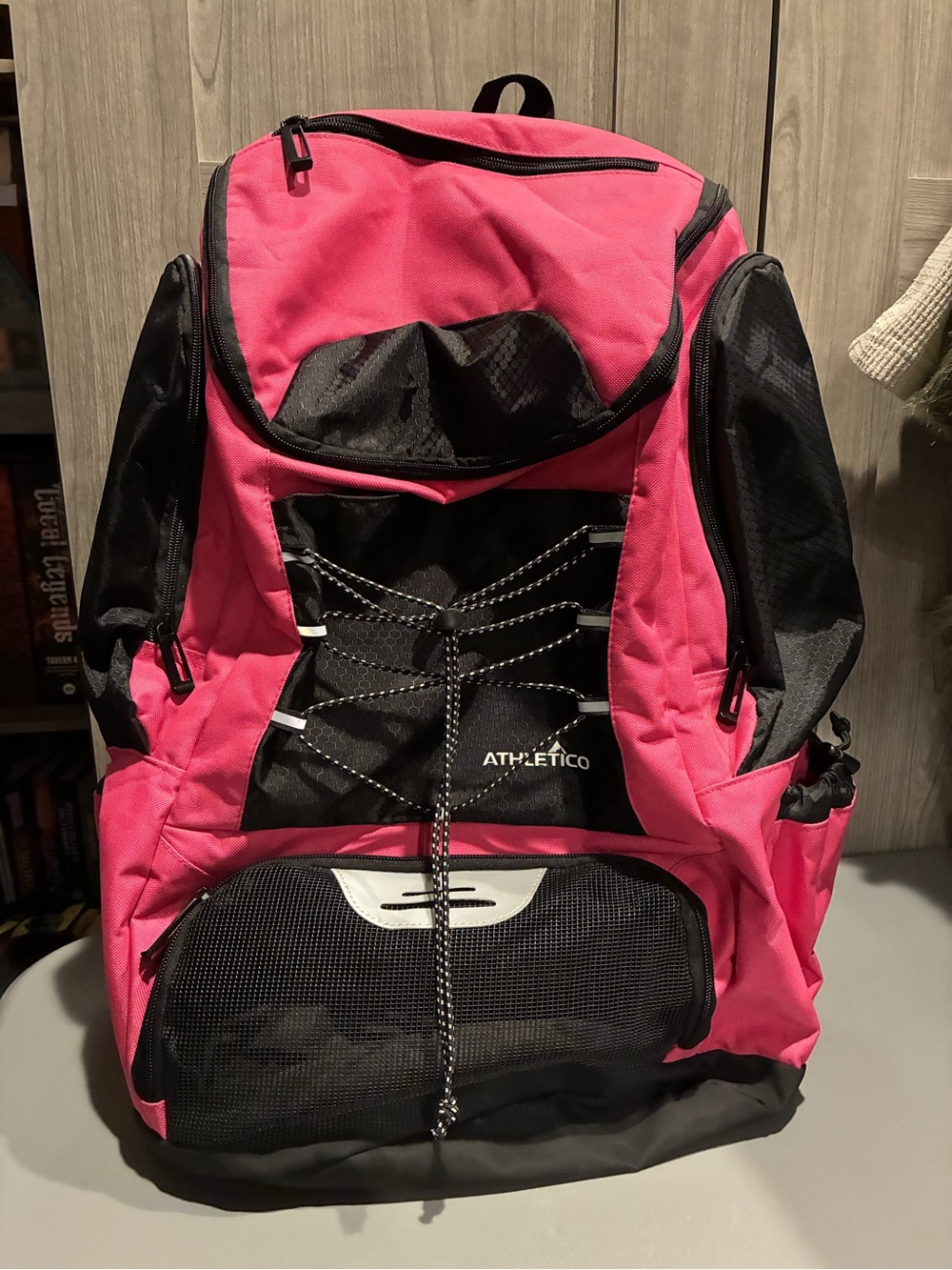 Women's Pink and Black Active Backpack